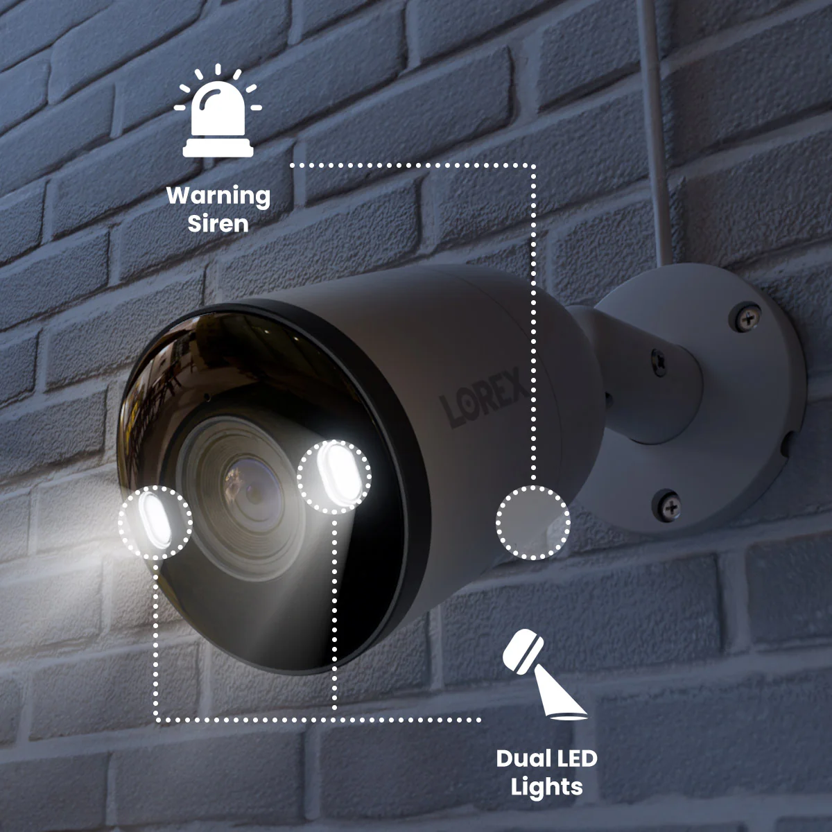 Lorex 4K 16-Channel (8 Wired 8 Fusion Wi-Fi) 2TB NVR with Smart Deterrence IP Bullet Cameras with 2K Pan-Tilt Indoor Camera and 2K Wired Doorbell - Image 4