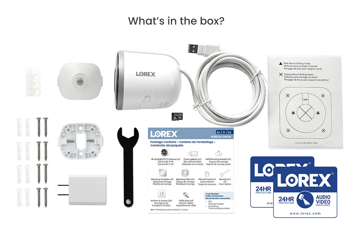 Lorex 4K Spotlight Indoor/Outdoor Wi-Fi 6 Security Camera with Smart Security Lighting (32GB) - Image 3